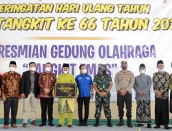 HADIRI HUT KE-66 DESA TANGKIT, WABUP BBS RESMIKAN GOR TANGKIT EMAS