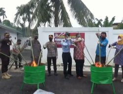 RATUSAN GRAM BARANG BUKTI TINDAK PIDANA NARKOTIKA DIMUSNAHKAN