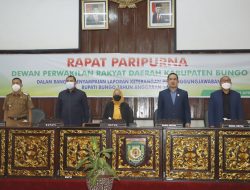 BUPATI MASHURI SAMPAIKAN LKPJ TAHUN 2021 DIHADAPAN DPRD KABUPATEN BUNGO.