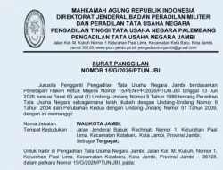 Wali Kota Jambi Jadi Tergugat, Sidang Perdana di PTUN 22 Juli 2026